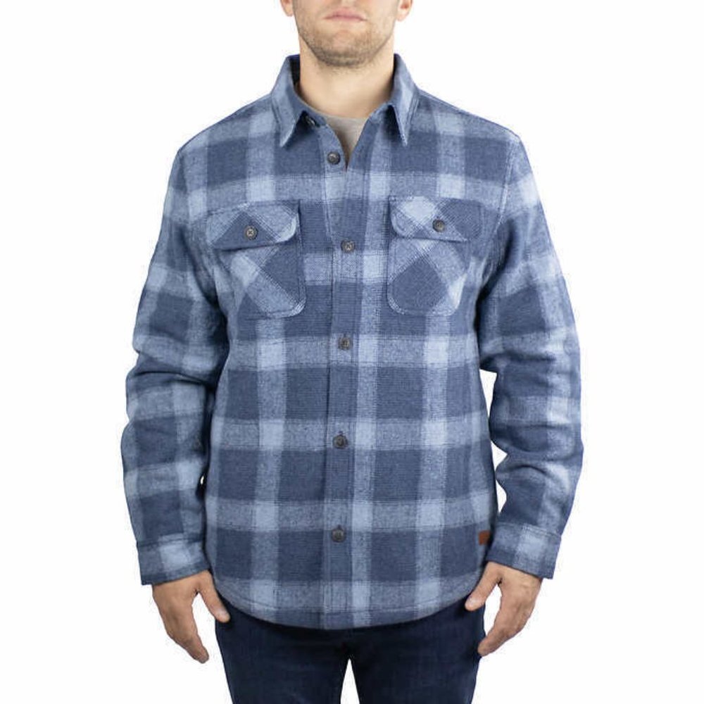 Jachs New York Men's Wool Blend Jacket Size M Blue Plaid Sherpa Lined Ragged NEW - Picture 5 of 14